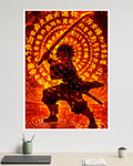 Tanjiro Fire Breathing | Demon Slayer | Anime Poster