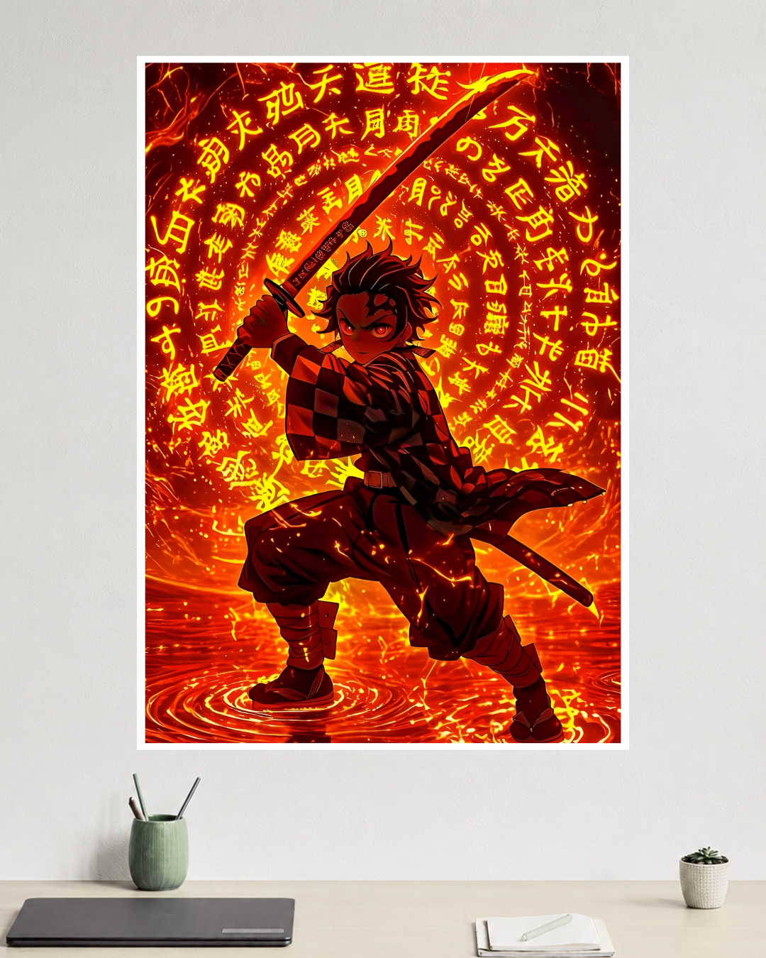 Tanjiro Fire Breathing | Demon Slayer | Anime Poster