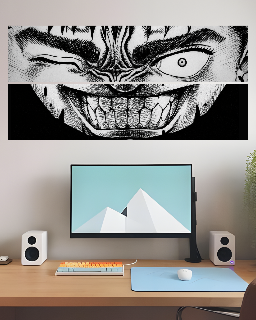 Berserk Manga 6 Panel Wall Art | Guts Anime Split Poster