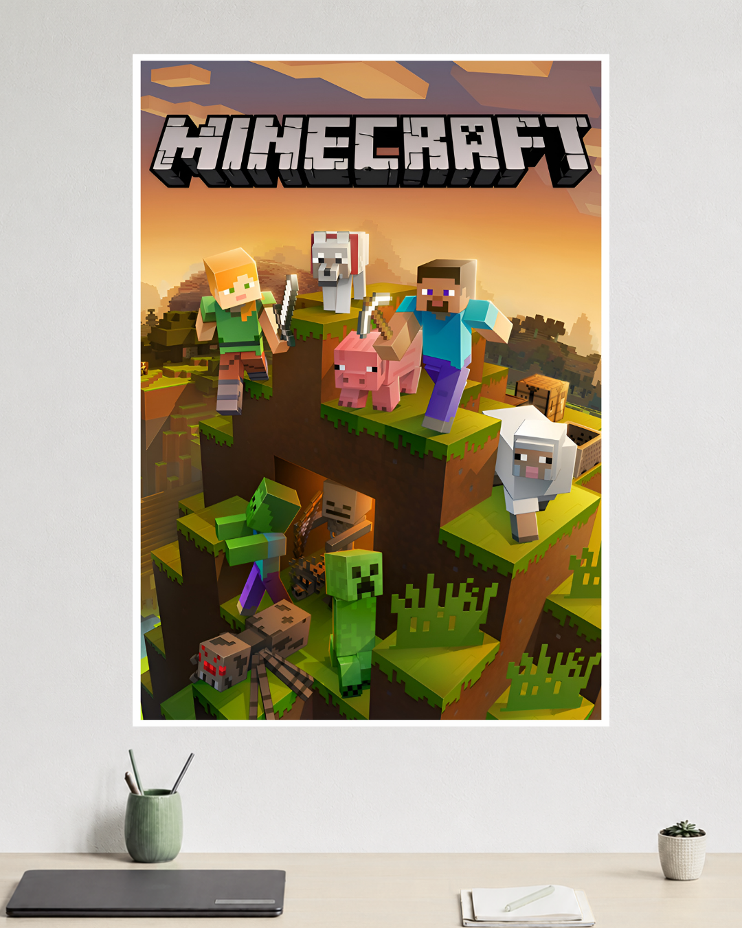 Minecraft | Creeper & Steve | Game Poster