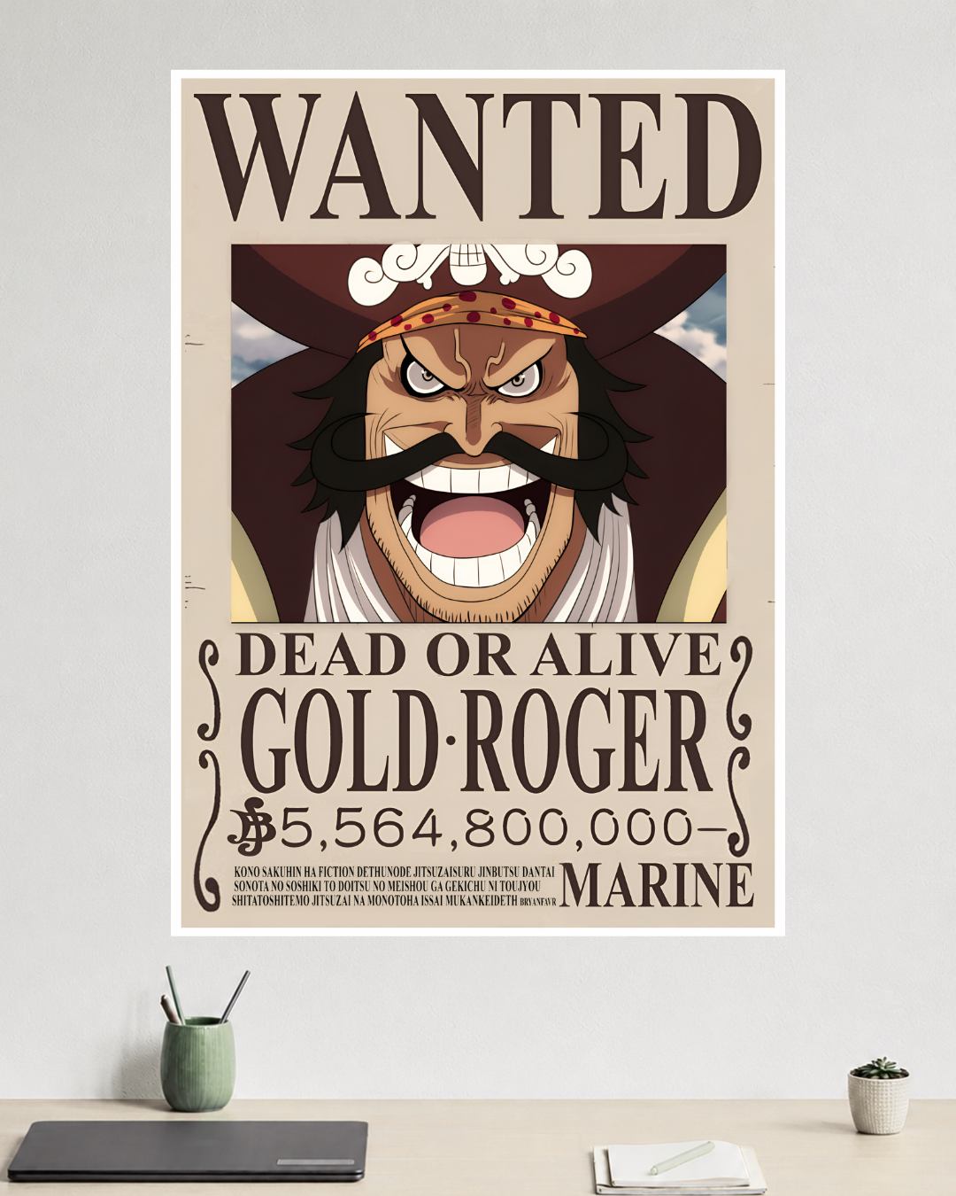 One Piece | Gol D. Roger | Wanted Poster | Anime Poster