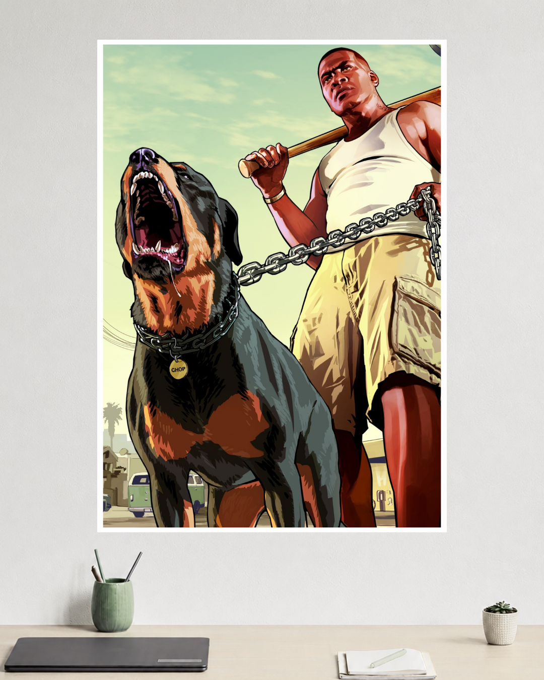 GTA V Franklin & Chop Poster | Grand Theft Auto 5 | Game Poster