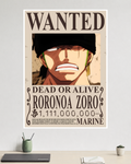 One Piece | Roronoa Zoro | Wanted Poster | Anime Poster
