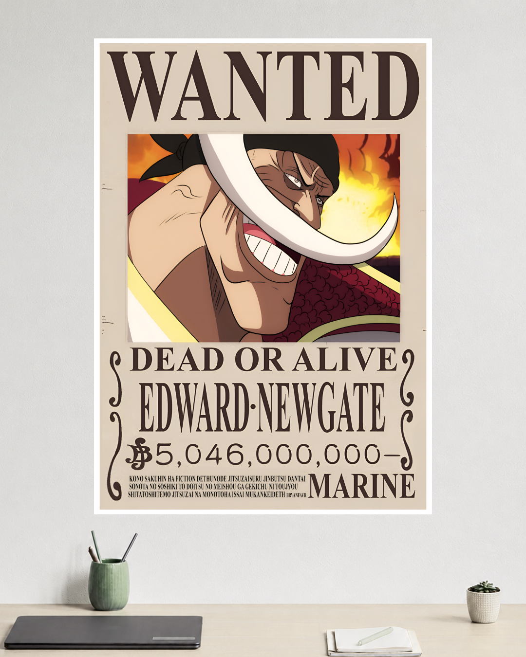 One Piece | Edward Newgate (Whitebeard) | Wanted Poster | Anime Poster