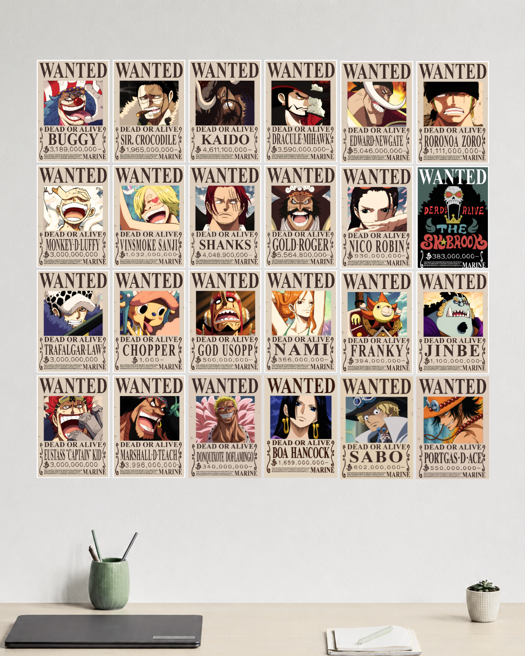 One Piece Wanted Poster Collection – 24 Poster Set