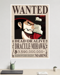 One Piece | Dracule Mihawk | Wanted Poster | Anime Poster