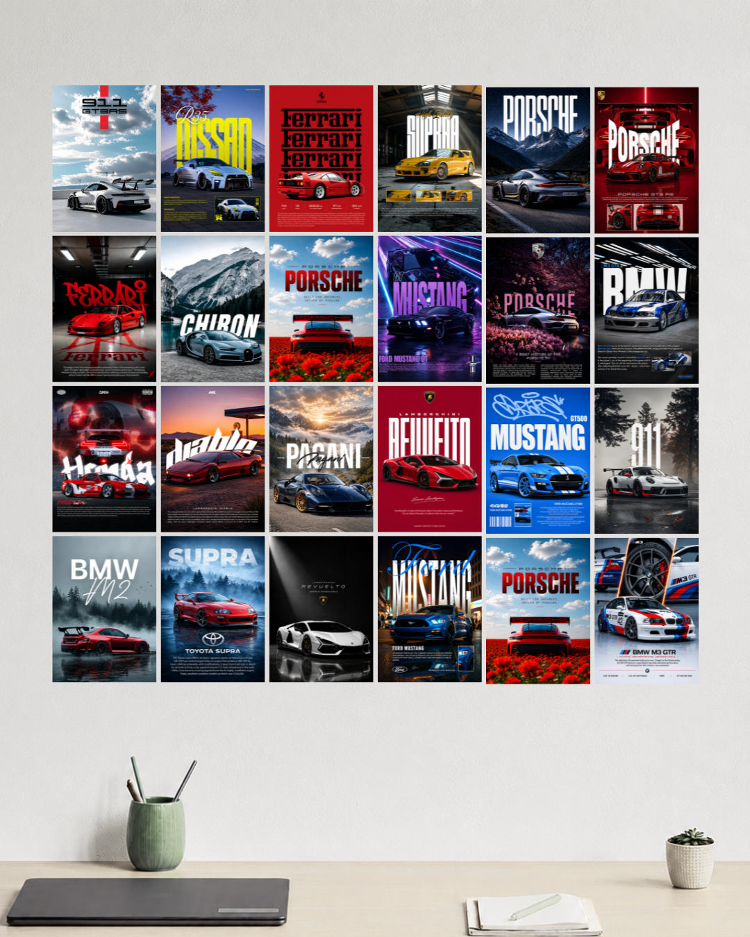 24 Poster Set - Ultimate Car Poster Collection