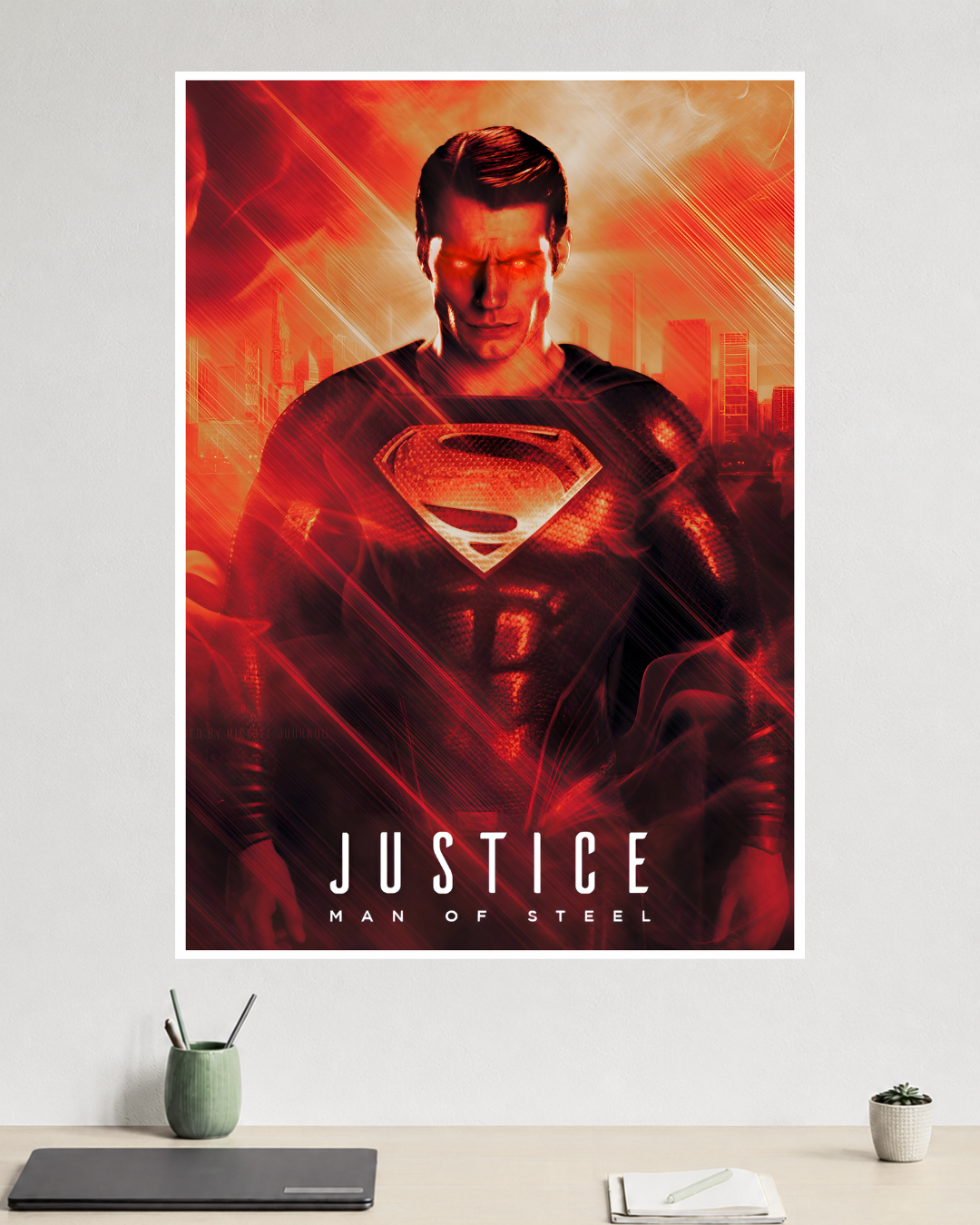 Man of Steel | Justice Superman Red Heat Vision | DC Poster