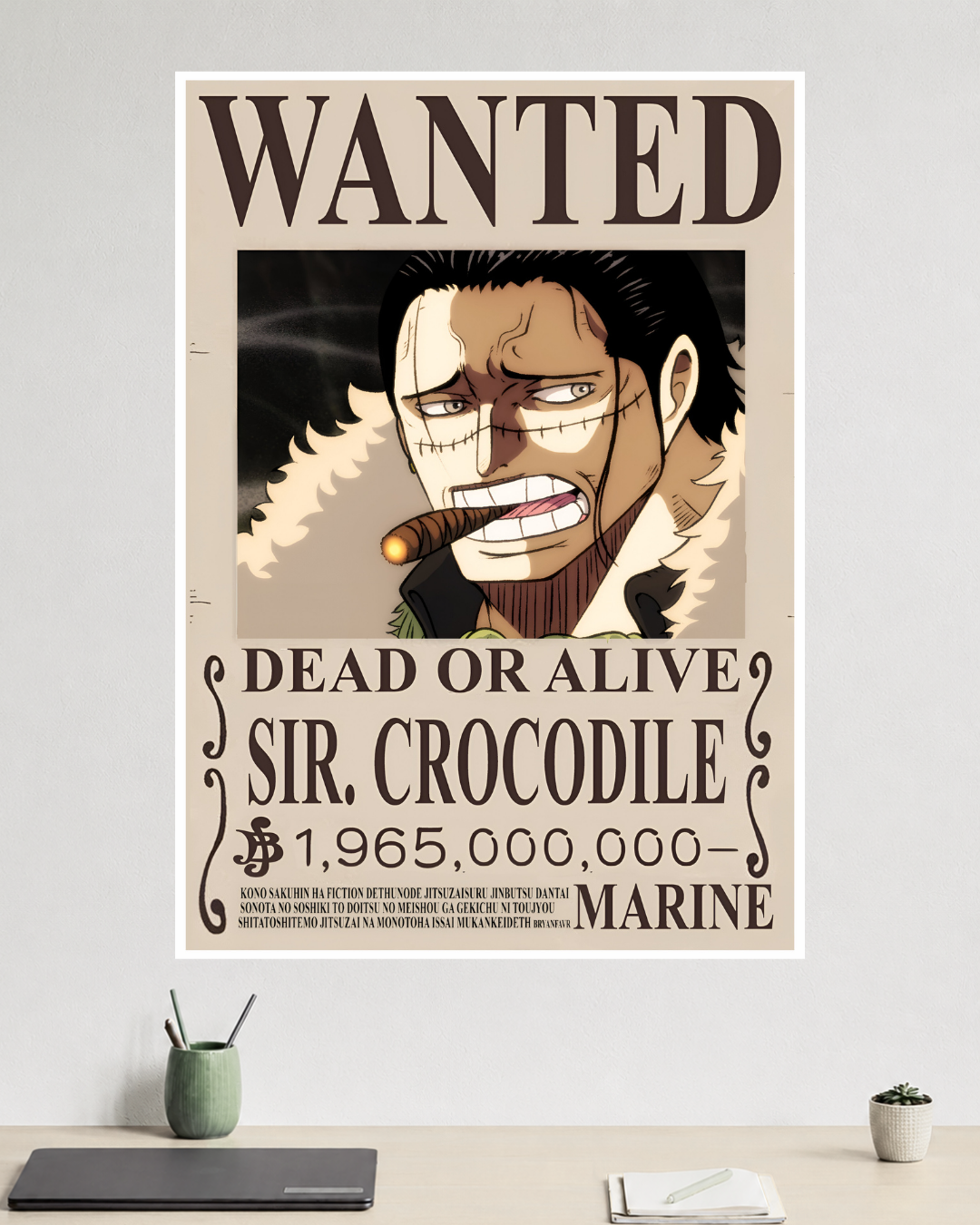One Piece | Sir Crocodile | Wanted Poster | Anime Poster