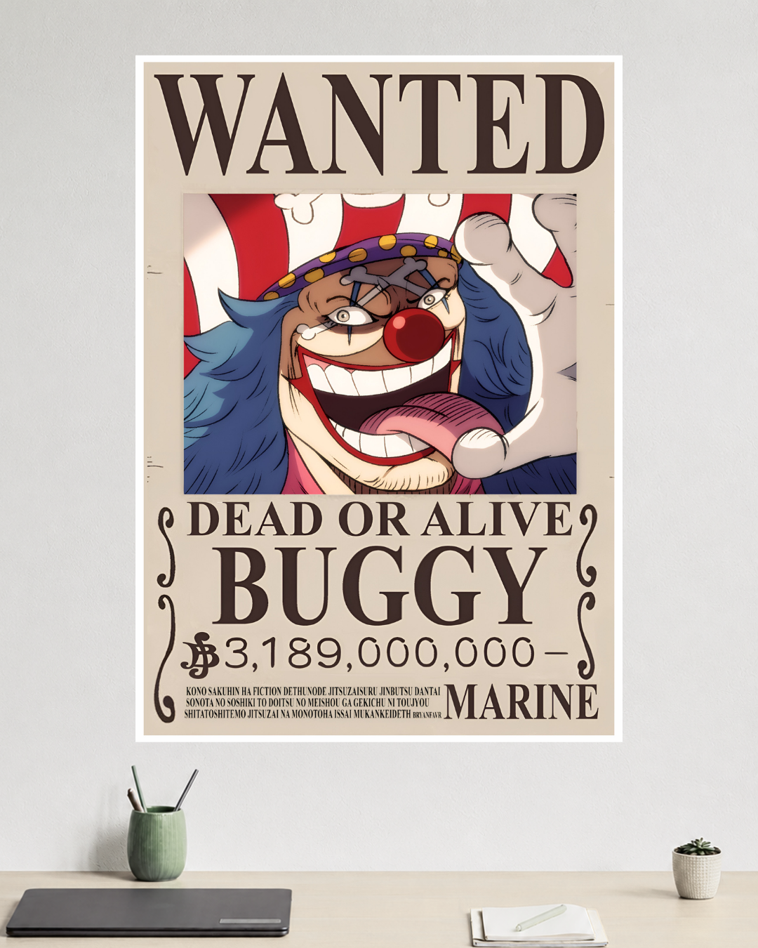 One Piece | Buggy the Clown | Wanted Poster | Anime Poster