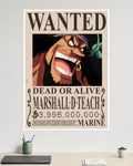One Piece | Marshall D. Teach | Wanted Poster | Anime Poster