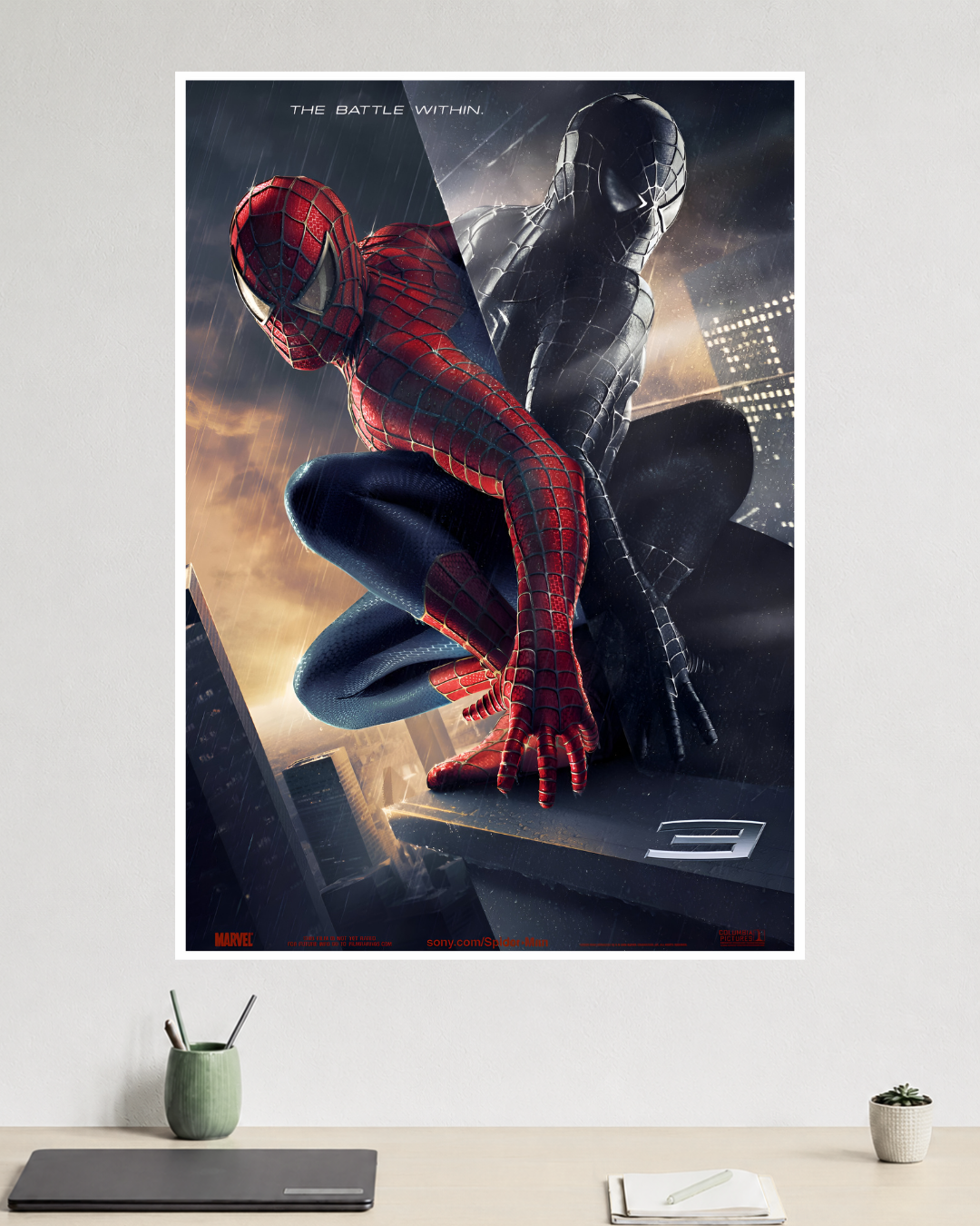 Spider-Man 3 Movie Poster | Spider-Man vs Venom Symbiote | Marvel Poster