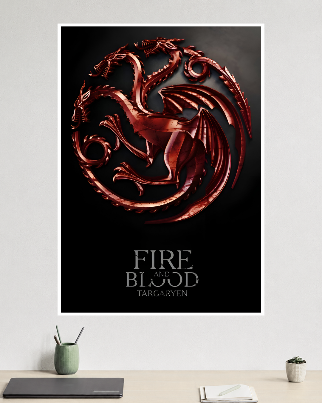 House Targaryen Sigil| Fire & Blood Dragon Emblem | Game of Thrones | TV-Series Poster