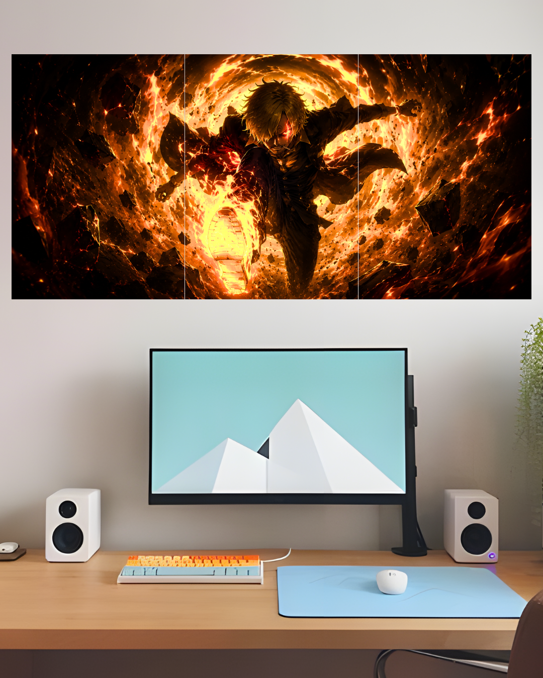 Sanji 3 Panel Wall Art | One Piece Split Poster