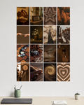 Brown Aesthetic Wall Art Collection – 16 Poster Set