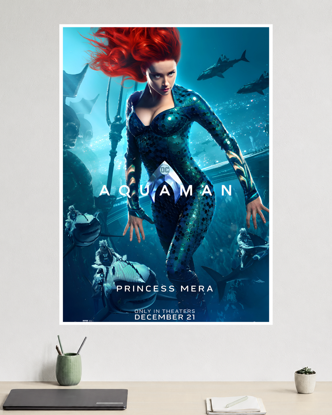 Princess Mera Movie Poster | Amber Heard as Mera | DC Poster