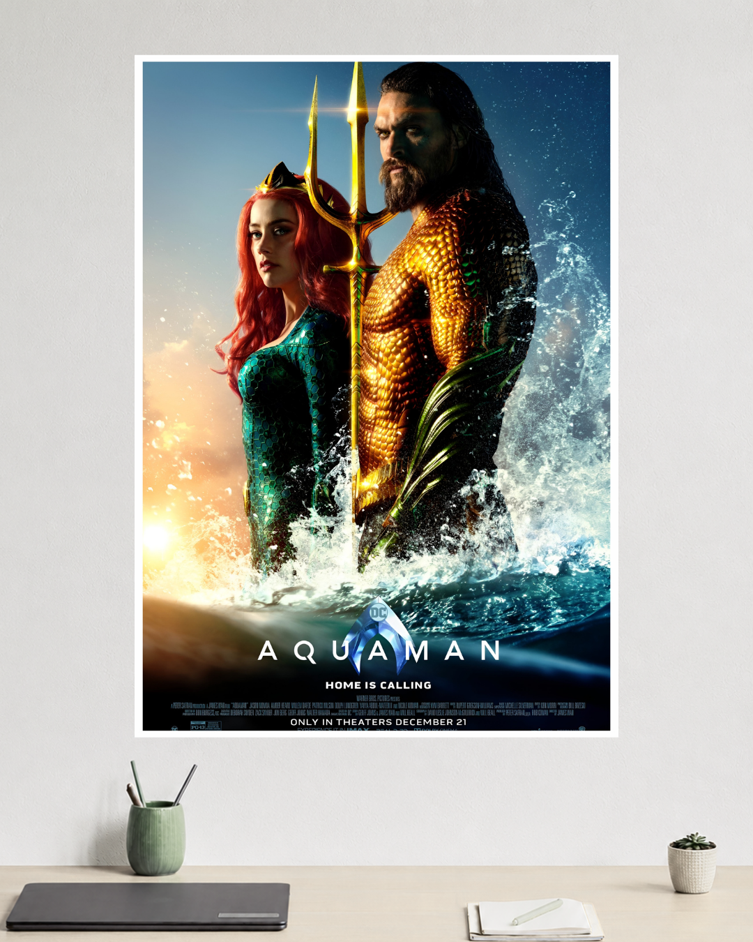 Aquaman & Mera Movie Poster | Jason Momoa & Amber Heard | DC Poster