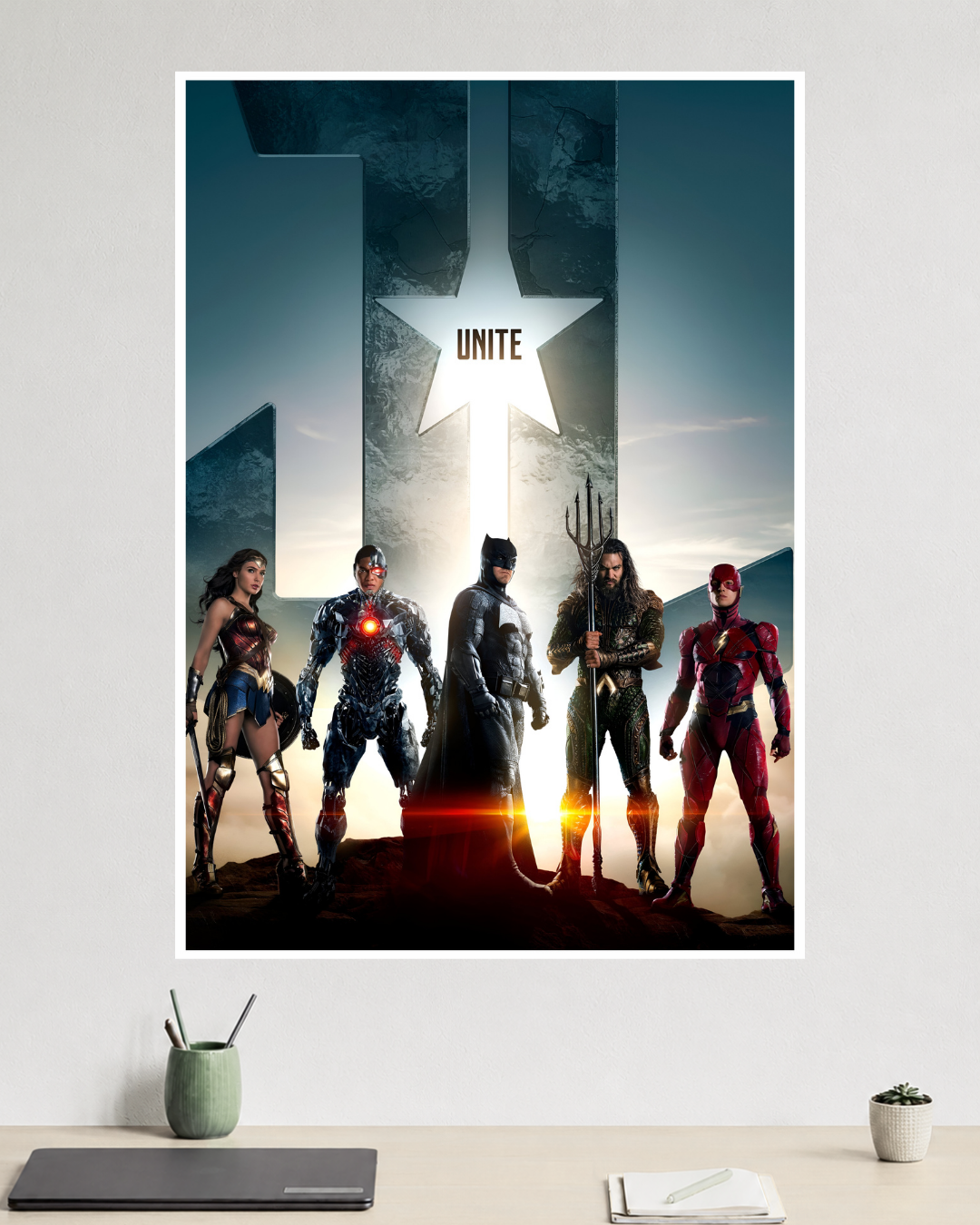 Justice League Movie Poster | Batman, Superman, Wonder Woman, Flash, Aquaman, Cyborg | DC Poster