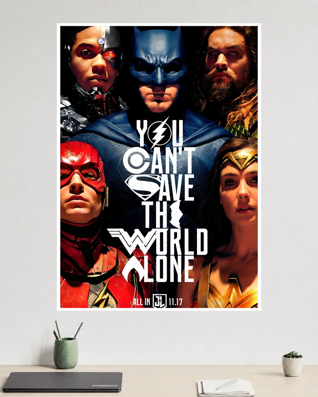 Justice League Movie Poster | Batman, Superman, Wonder Woman, Flash, Aquaman, Cyborg | DC Poster (Copy)
