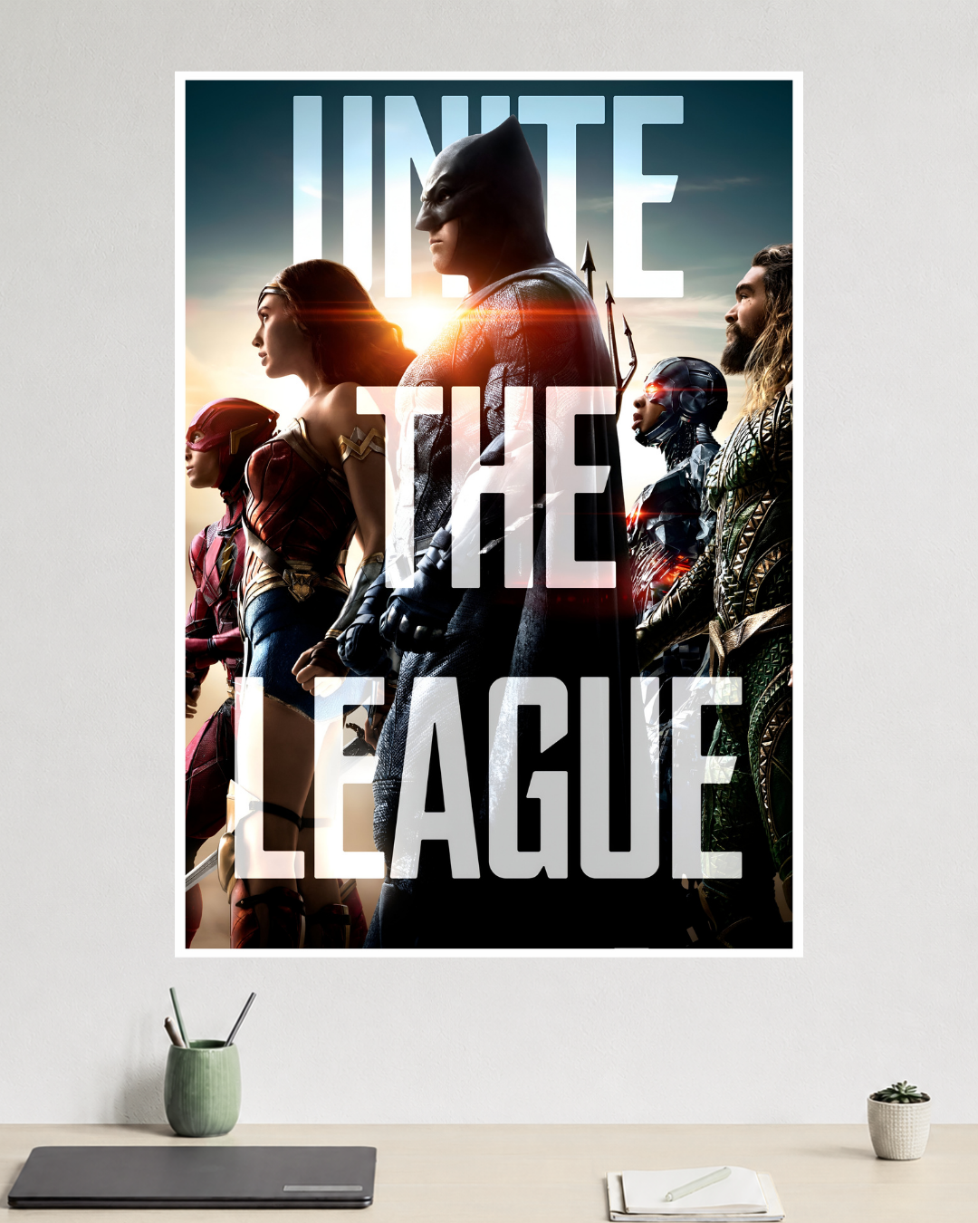 Justice League Movie Poster | Batman, Superman, Wonder Woman, Flash, Aquaman, Cyborg | DC Poster