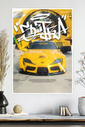 Toyota GR Supra | Yellow | Car Poster