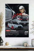 Mitsubishi Lancer Evolution | Initial D | Car Poster