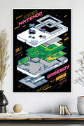Nintendo GameBoy | Retro Gaming Console Blueprint | Game Poster